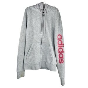 ADIDAS Men’s Boys Full Zip Hoodie Red Logo on Arm/Size: Men’s XS or Boys XL